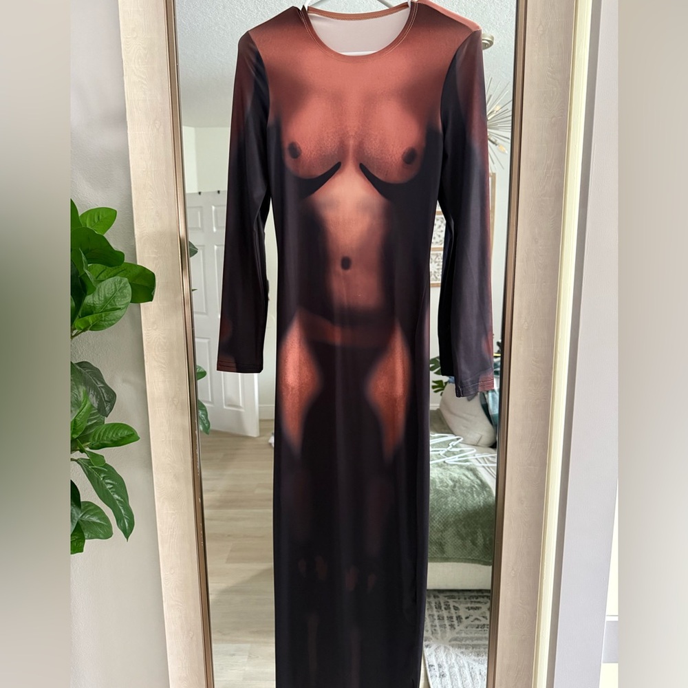 Long long sleeve bodycon dress